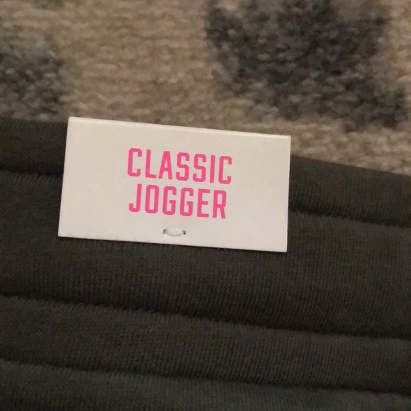 NWT VS PINK Olive Green Leopard Stripe Classic Jogger - Picture 5 of 7